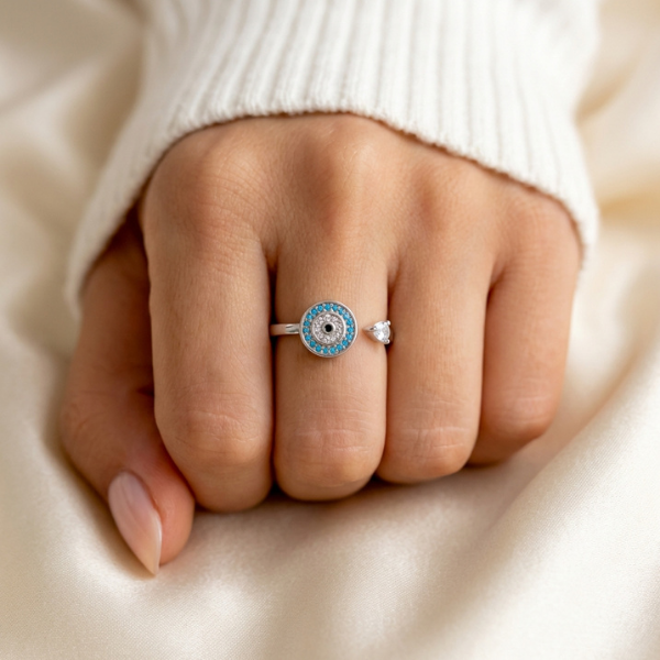 A Mi Hija - Anillo Ojo de la Suerte | Antiestés Giratorio | Ajustable