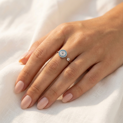 A Mi Hija - Anillo Ojo de la Suerte | Antiestés Giratorio | Ajustable