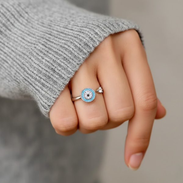 A mi mamá - Anillo Ojo de la Suerte I Anti-estrés Rotativo I Ajustable