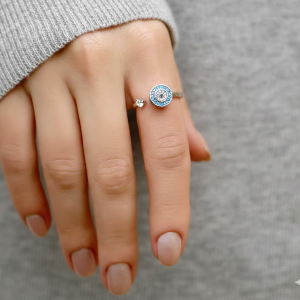 A mi mamá - Anillo Ojo de la Suerte I Anti-estrés Rotativo I Ajustable