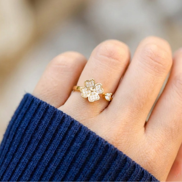 A mi mamá - Anillo Trébol de la Suerte I Anti-estrés Rotativo I Ajustable
